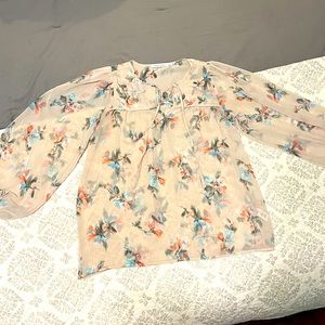 Bishop + Young Sheer Floral 3/4 Sleeve Blouse